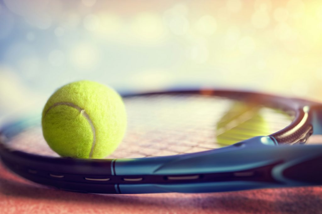 Tennis racket and ball